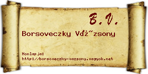 Borsoveczky Vázsony névjegykártya